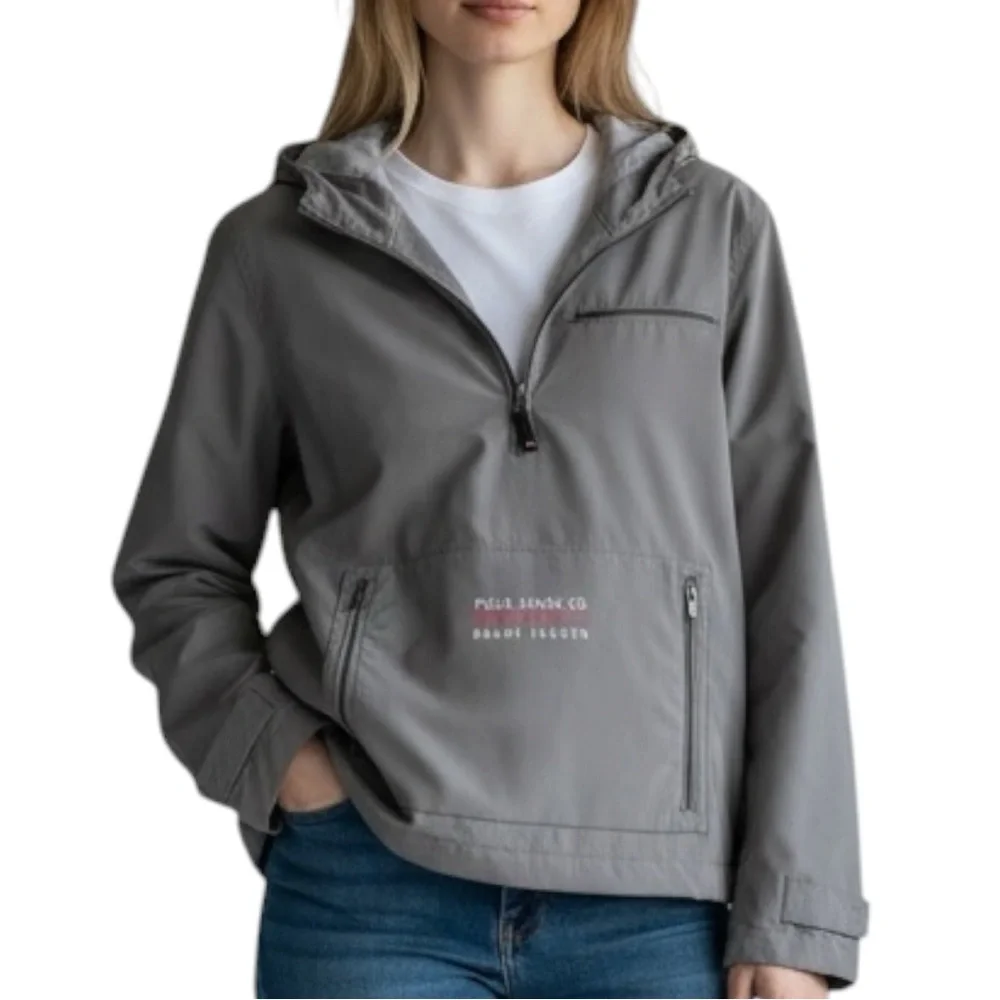 RALPH LAUREN Polo Jeans Company Pullover Raincoat in Gray Size Medium